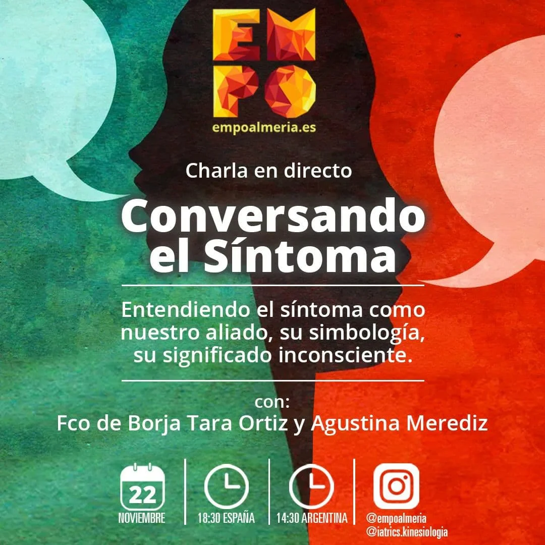 Cartel sobre la charla conversando el síntoma de EMPO Almería